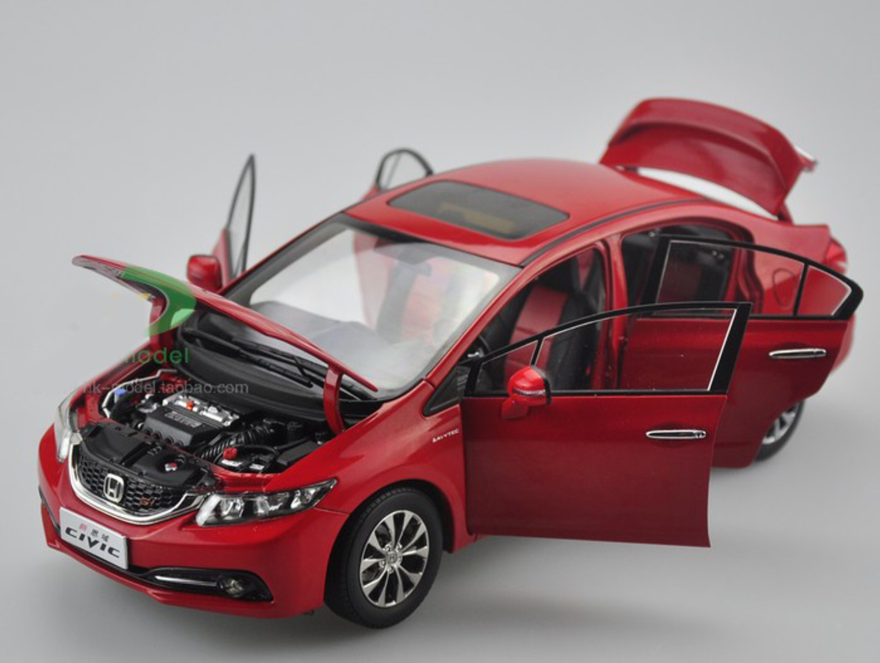 1/18 Dealer Edition Honda Civic (Red) 9th Generation (2012–2015) Diecast  Car Model