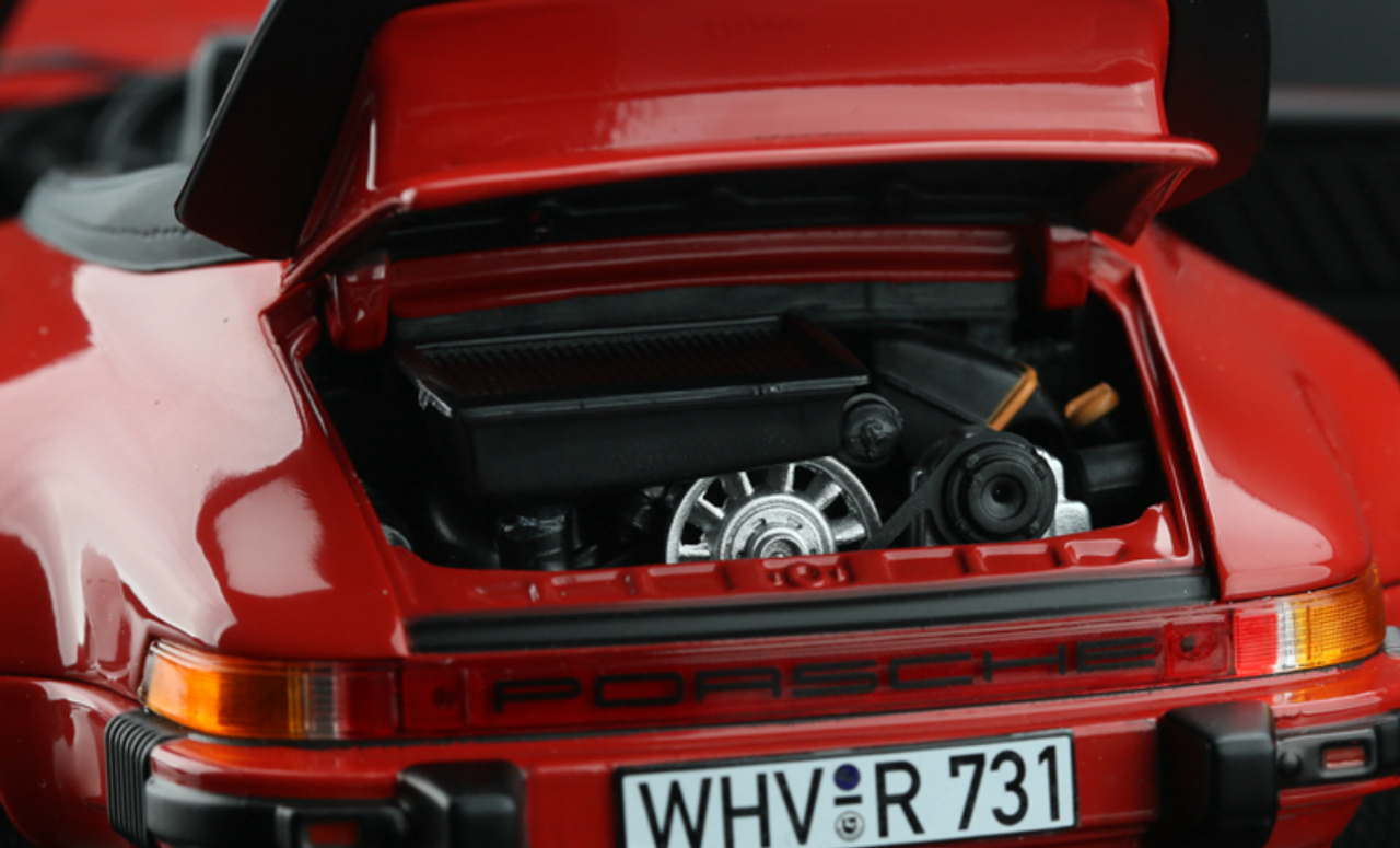 1/18 1987 Porsche 911 930 Turbo Cabriolet Red Diecast Car Model
