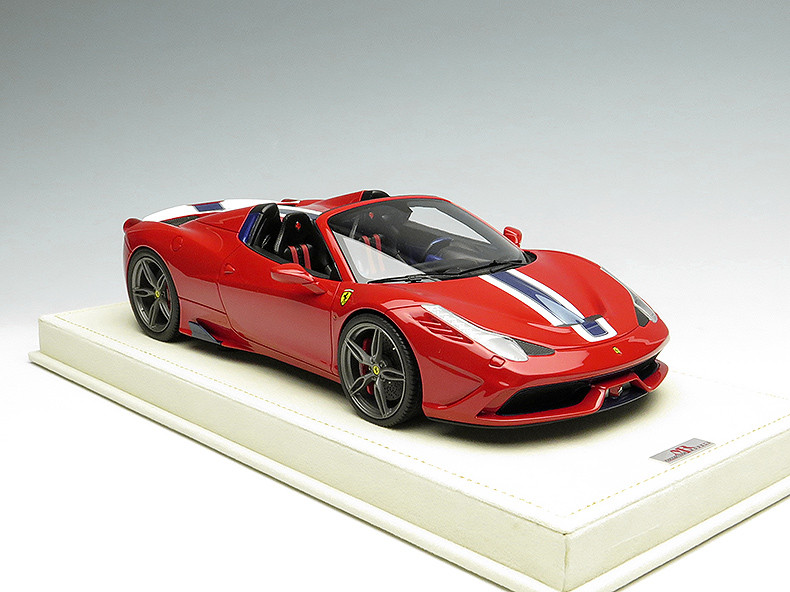 MR 1/18 Ferrari 458 Speciale Aperta (Red w/ Blue/White Stripes