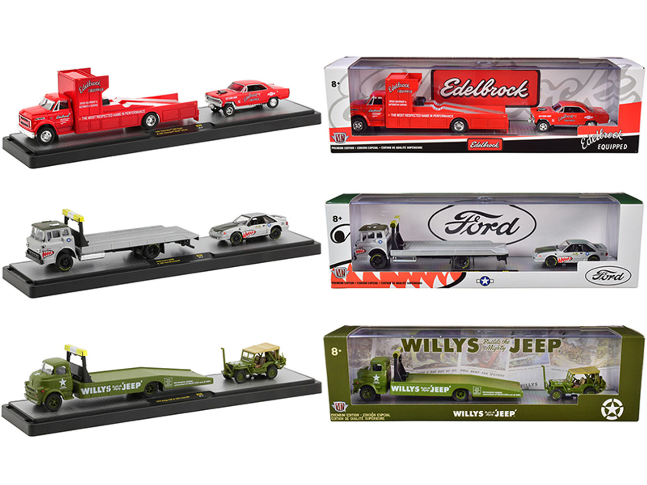 Auto Haulers Set of 3 Trucks Release 39 Limited Edition to 6000 pieces Worldwide 1/64 Diecast Models by M2 Machines