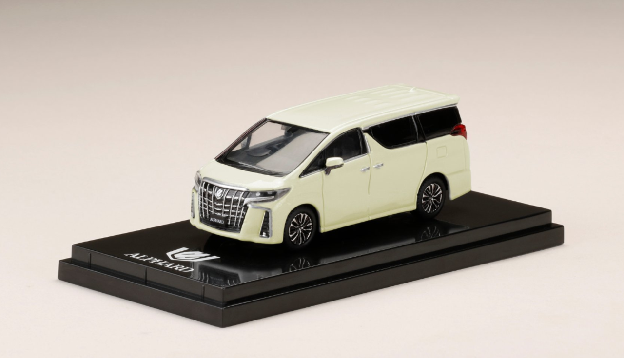 1/64 Toyota Alphard HYBRID (H30W) AERO TYPE White Pearl Car Model HJ641012LW