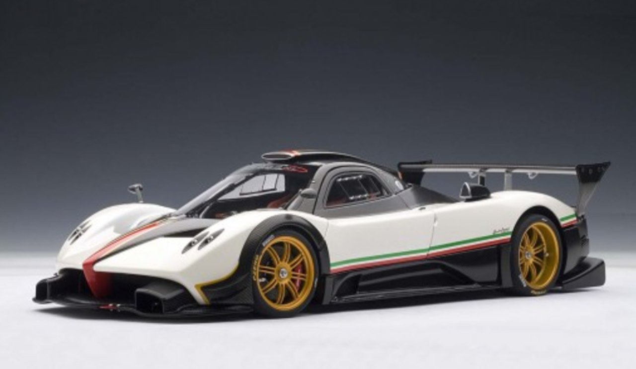 1/18 AUTOart Pagani Zonda R White w/Italian Stripes Diecast Car