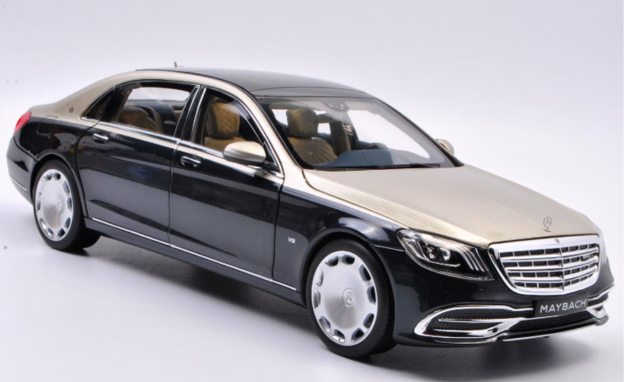 1/18 Norev Mercedes-Benz Mercedes Maybach S650 (Black & Gold) Flat Wheels  Diecast Car Model