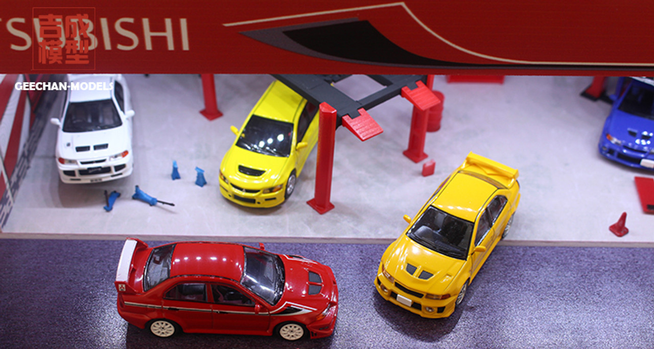 1/64 Geechan Model Mitsubishi Repair Shop Diorama Model Scene (car models not included)