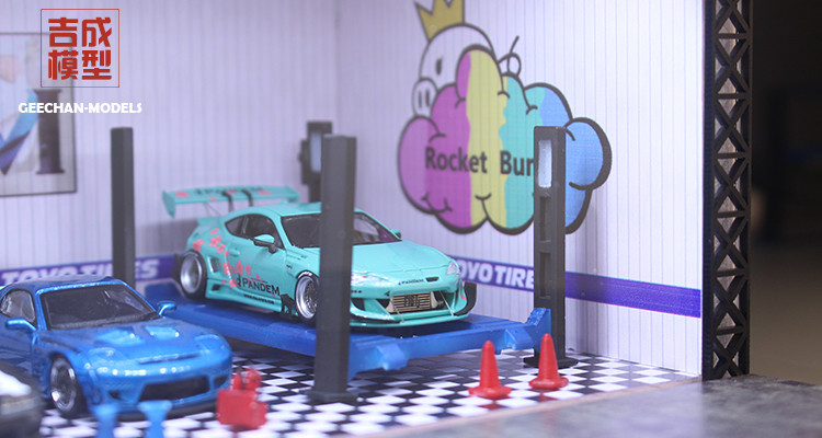 1/64 Geechan Model Rocket Bunny Pandem Repair Shop Diorama Model
