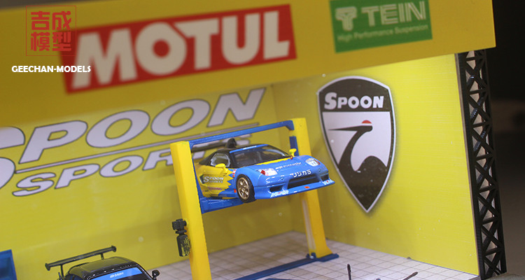 1/64 Geechan Model Spoon Sports Repair Shop Diorama Model Scene