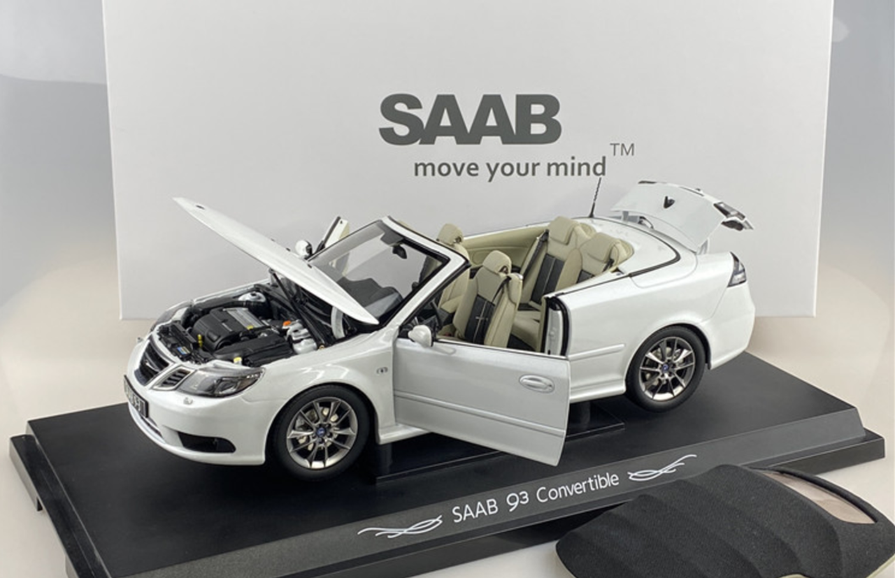 1/18 Dealer Edition Saab 9-3 93 Convertible (Pearl White) Diecast Car Model