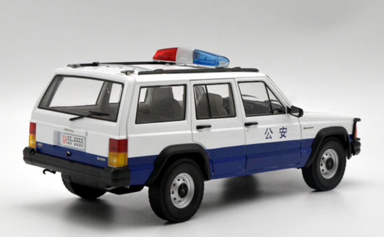 1/18 Dealer Edition Classic Jeep Cherokee Police Car (White) Diecast Car Model