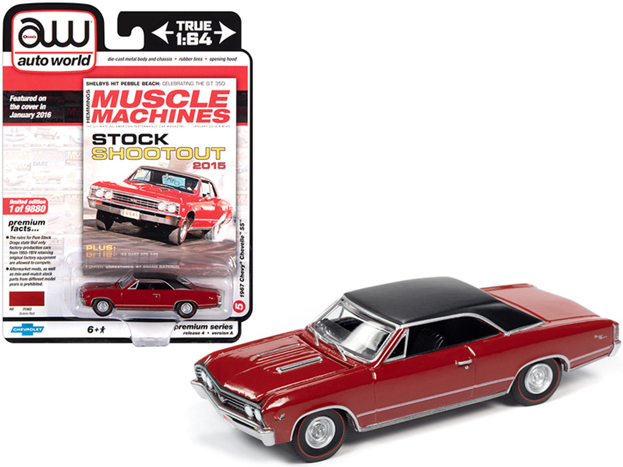 Auto World Chevy Chevelle Ss 1967 Crème Hemmings Muscle Machines 64272 B 1/64 