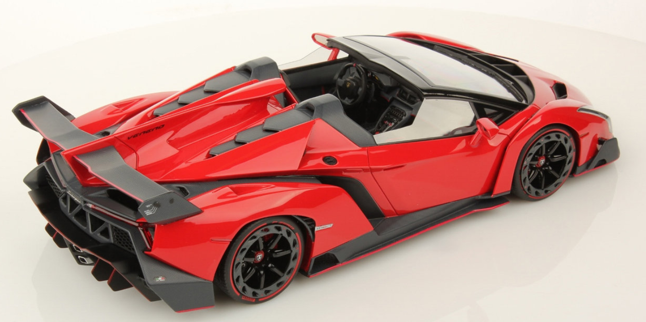 1/18 Kyosho Ousia Lamborghini Veneno Roadster (Red w/ Red Line) Car Model