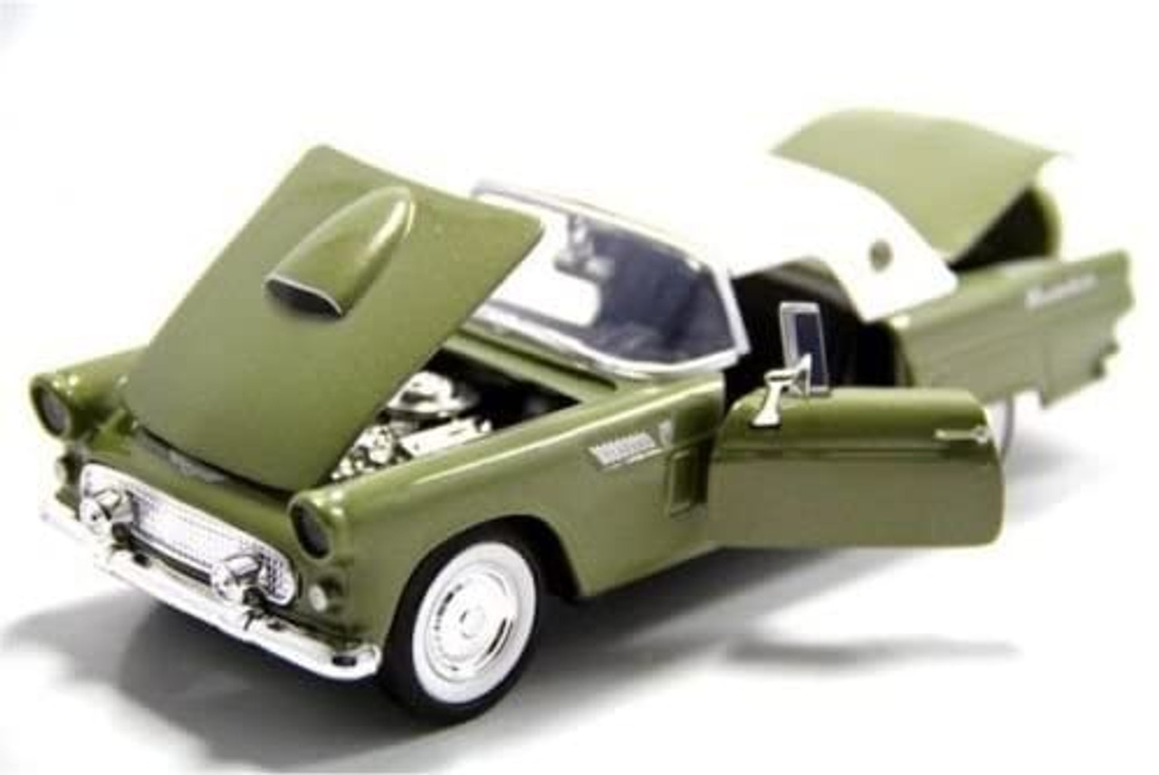 1956 Ford Thunderbird - Timeless Legends - Olive Green with white top 1/24 Diecast Model Car by Motormax
