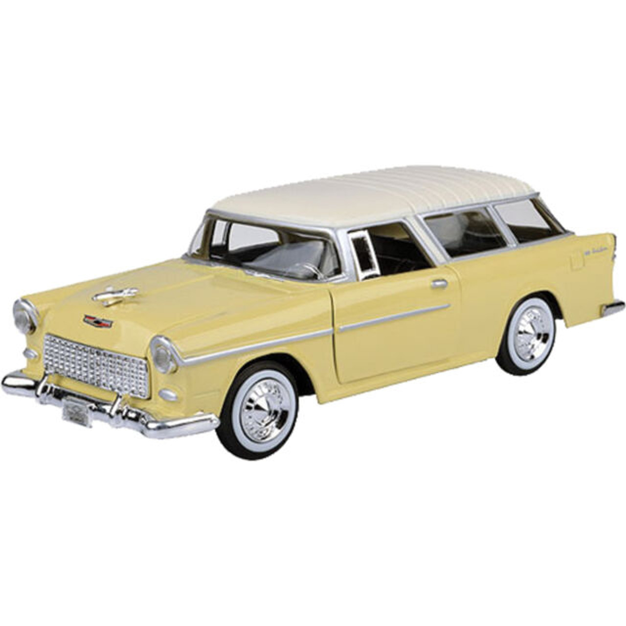 1955 Chevrolet Bel Air Nomad - Timeless Legends - Yellow with white top - 1/24 Diecast Model Car by Motormax