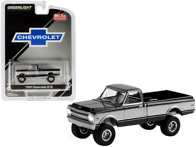 1969 Chevrolet K10 Pickup Truck Black and Silver Limited Edition