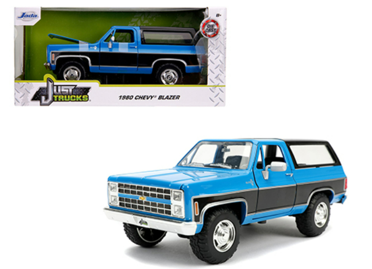 1980 Chevrolet Blazer K5 Blue and Black "Just Trucks" 1/24 Diecast Model Car by Jada