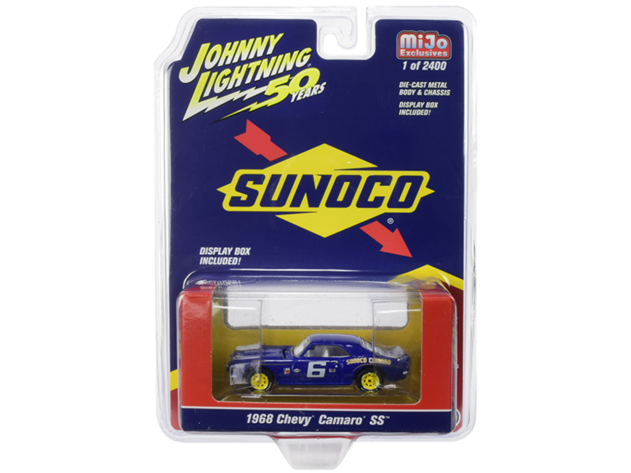 1968 Chevrolet Camaro SS #6 "Sunoco" Dark Blue Limited Edition to 2400 pieces Worldwide 1/64 Diecast Model Car by Johnny Lightning