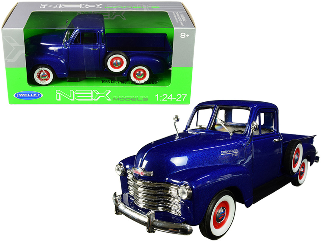 1953 Chevrolet 3100 Pickup Truck Blue 1/24-1/27 Diecast Model Car by Welly