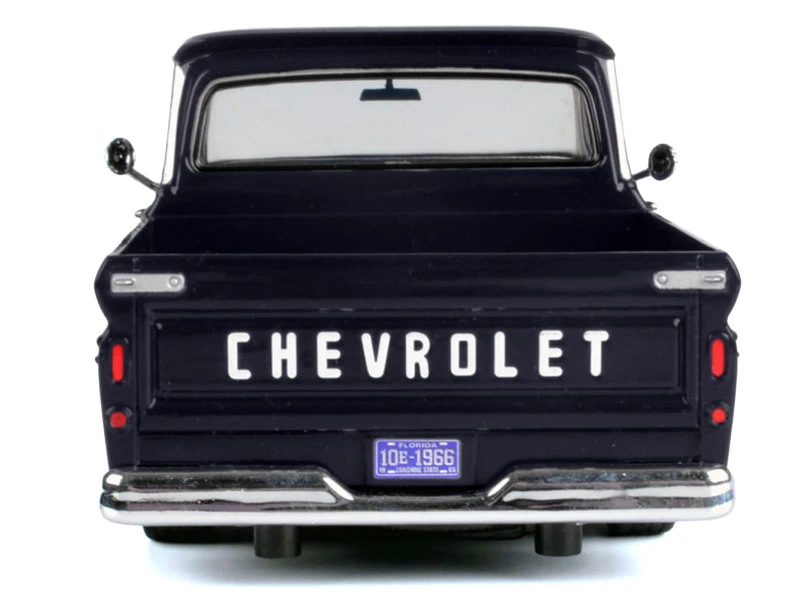 1966 Chevrolet C10 Fleetside Pickup Truck Black 1/24 Diecast Model Car by Motormax