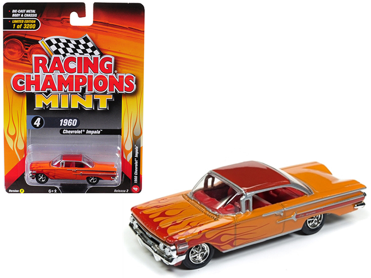 ミミ 1960 Chevrolet Impala Orange with Red Flames Limited Edition