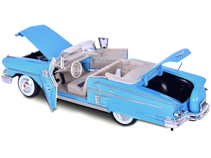 1/18 Motormax 1958 Chevrolet Impala Convertible (Light Blue) Diecast Car Model