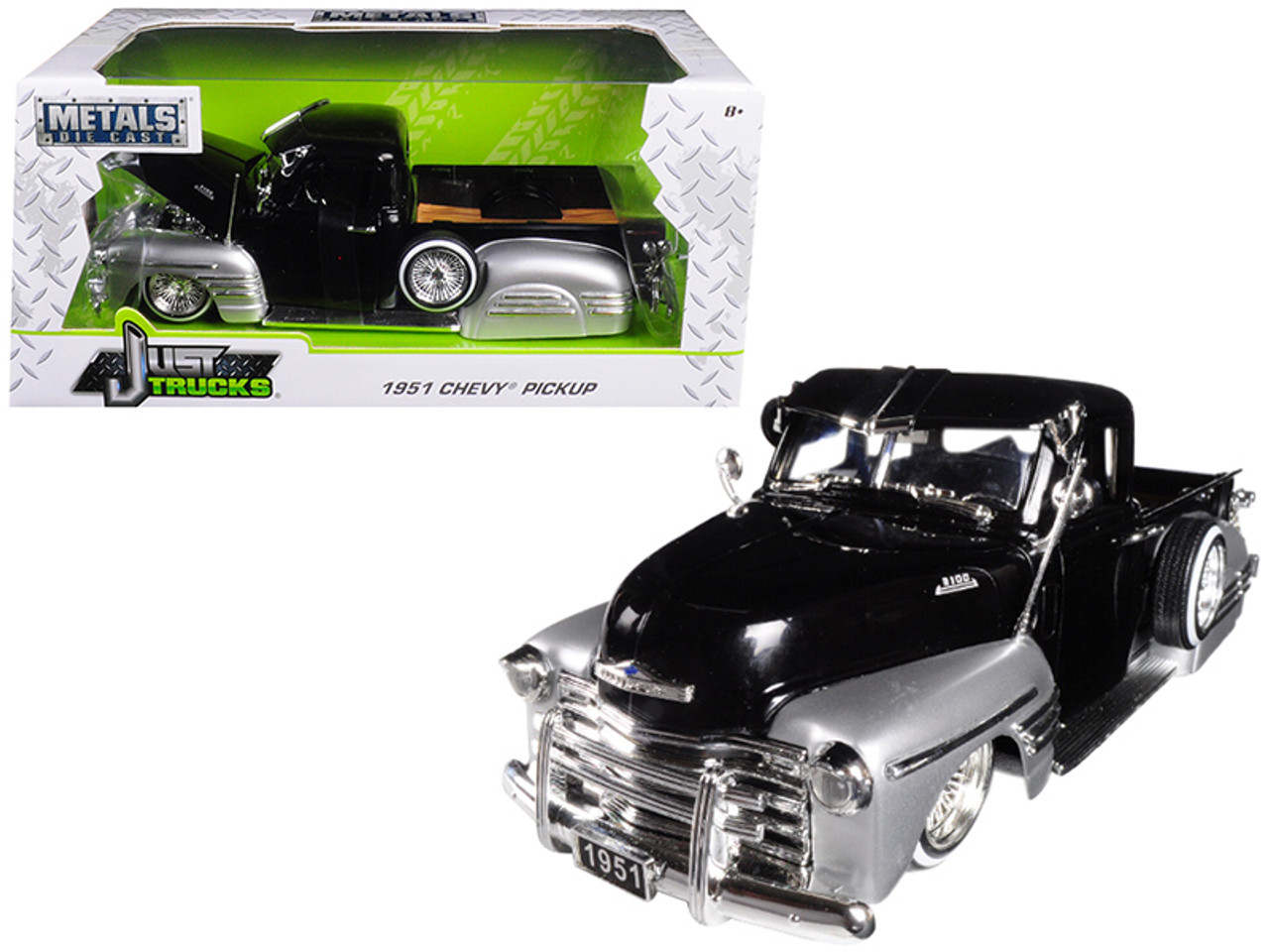 1951 Chevrolet Lowrider Pickup Truck Black and Silver 