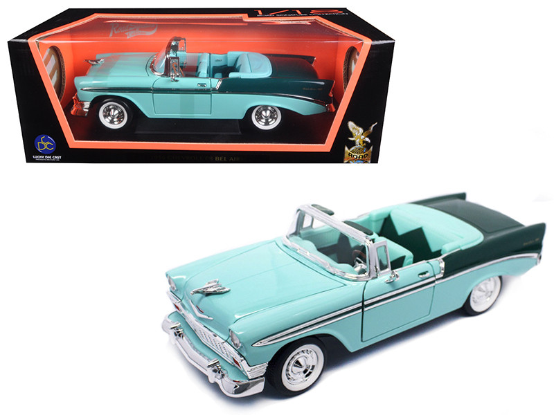 1956 Chevrolet Bel Air Convertible Green/Dark Green 1/18 Diecast