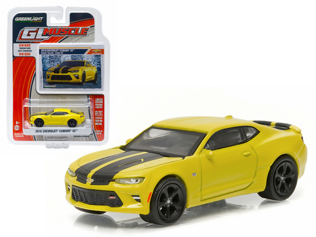 2016 Chevrolet Camaro SS Bright Yellow 1/64 Diecast Model Car by