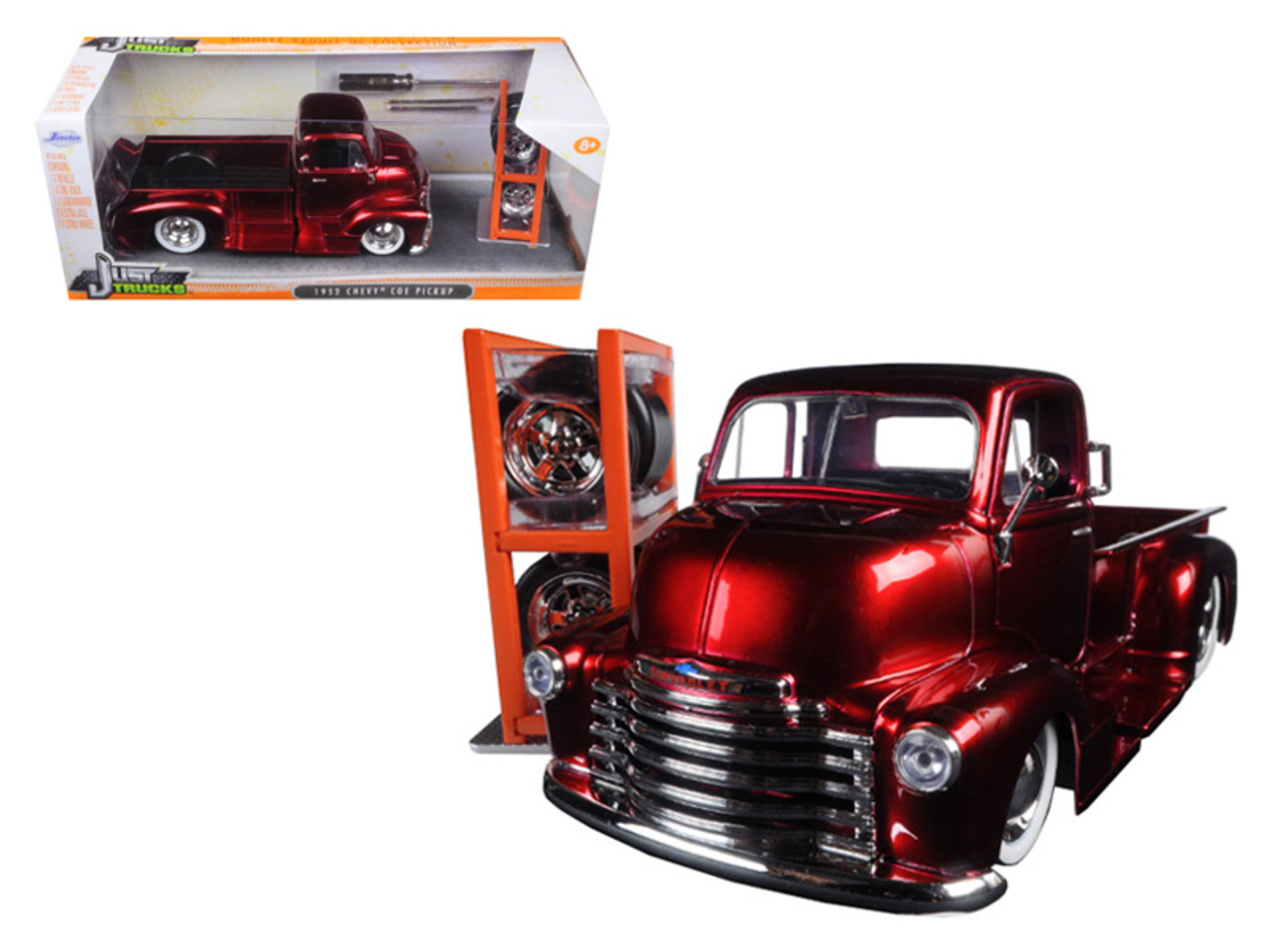 1952 Chevrolet COE Pickup Truck Red "Just Trucks" with Extra Wheels 1/24 Diecast Model by Jada