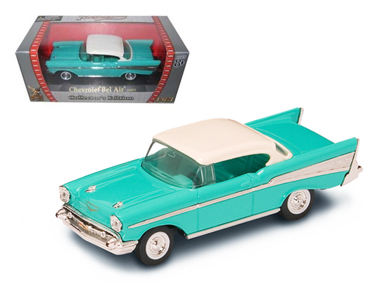 1957 Chevrolet Bel Air Turquoise 1/43 Diecast Model Car by Road Signature