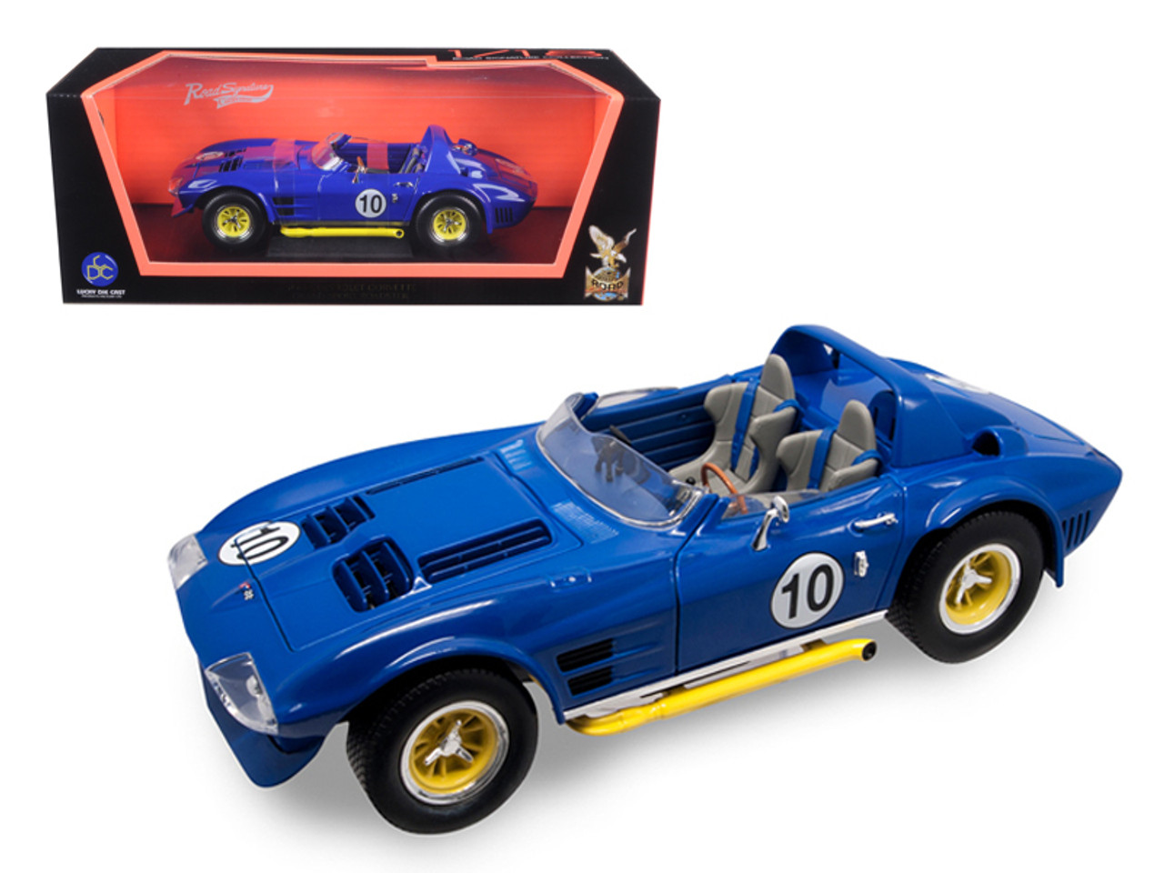 1964 Chevrolet Corvette Grand Sport Roadster #10 Dark Blue 1/18 Diecast Model Car by Road Signature