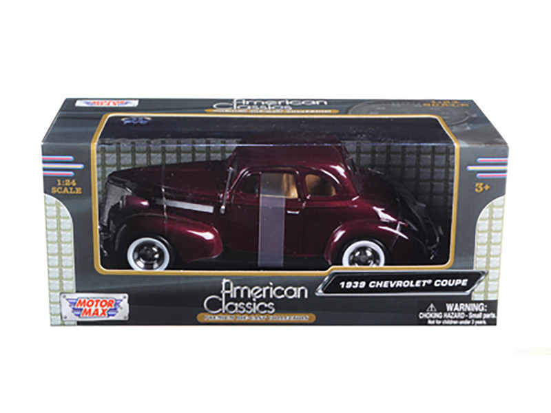 『1939 Chevrolet Coupe』　自動車模型 1939 Chevrolet Coupe Burgundy 1/24 Diecast Model Car by Motormax