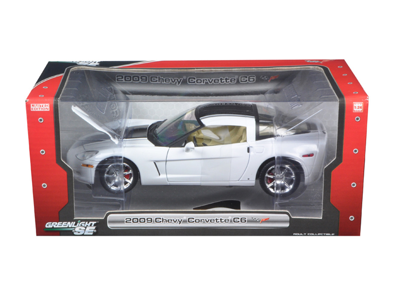 2009 Chevrolet Corvette C6 1/24 Coupe White Diecast Car Model by Greenlight