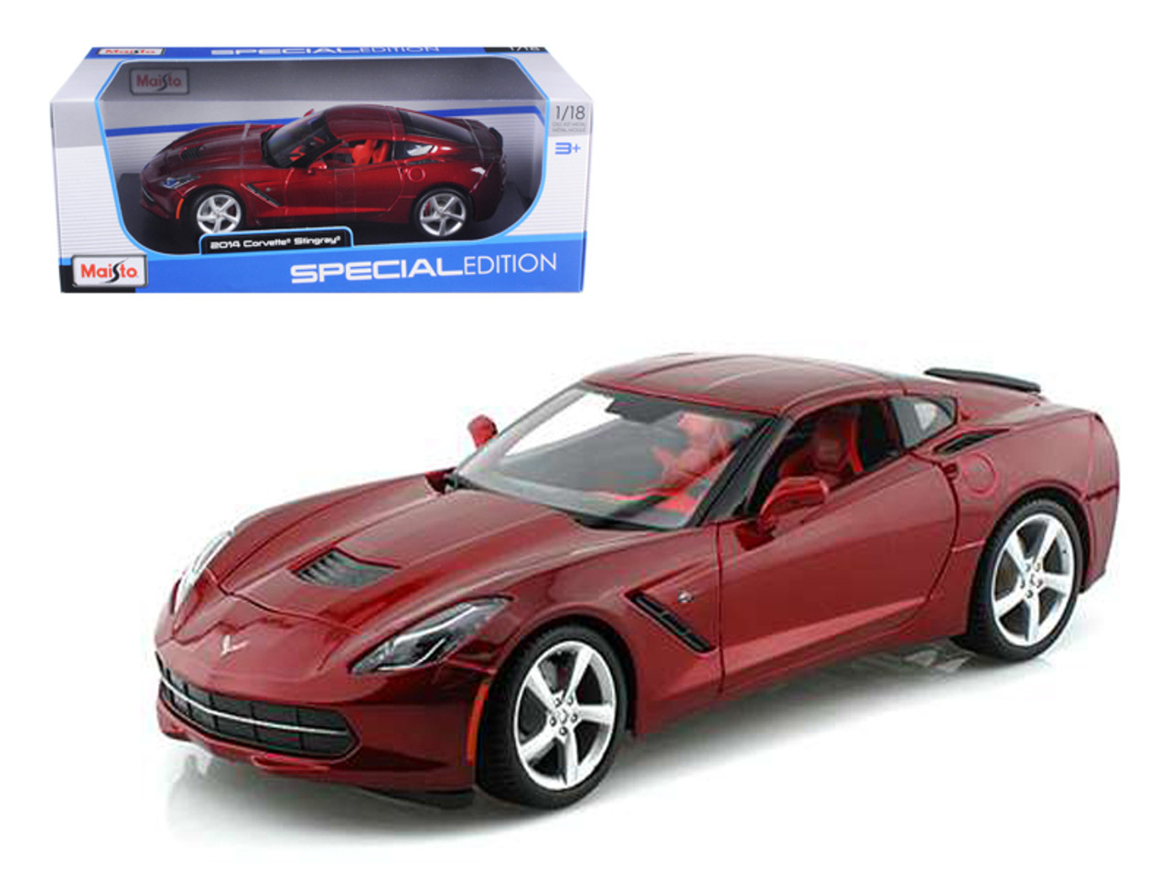 2014 Chevrolet Corvette C7 Stingray Metallic Red 1/18 Diecast Model Car by Maisto