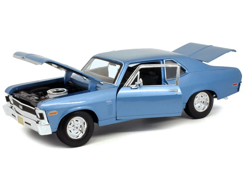 1/18 Maisto 1970 Chevrolet Nova SS Coupe (Blue Metallic) Diecast Car Model