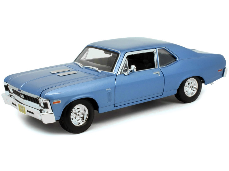1/18 Maisto 1970 Chevrolet Nova SS Coupe (Blue Metallic) Diecast Car Model