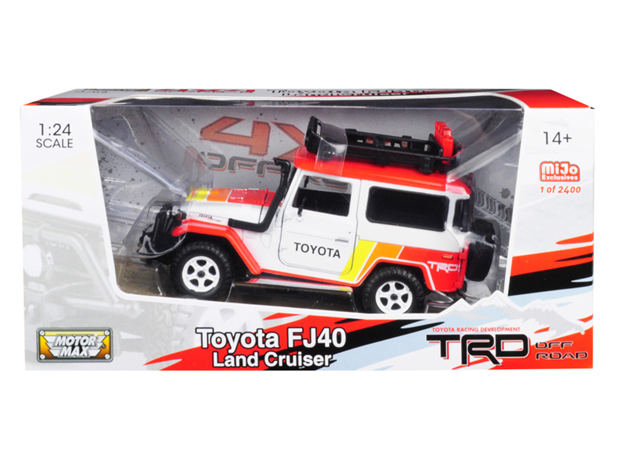 Toyota FJ40 Land Cruiser TRD White Limited Edition to 2,400 pieces Worldwide 1/24 Diecast Model Car by Motormax