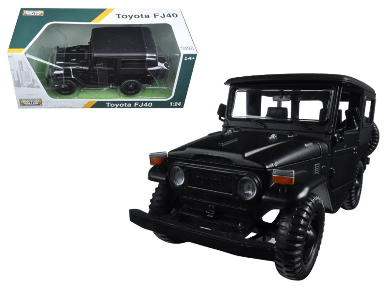 Toyota FJ40 Matt Black 1/24 Diecast Model Car by Motormax