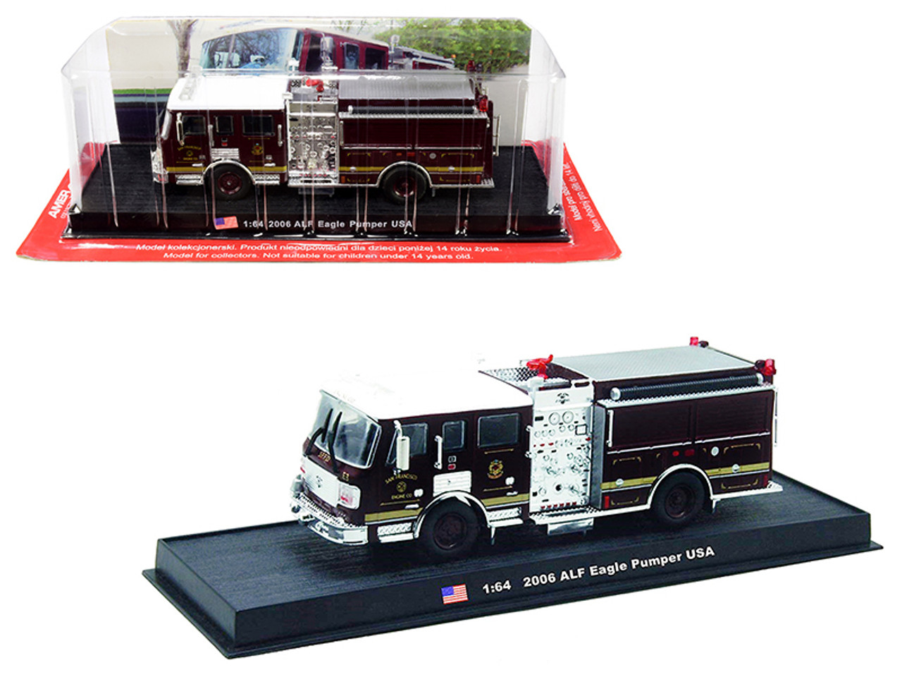 2006 American LaFrance (ALF) Eagle Pumper Fire Engine (San Francisco, California) 1/64 Diecast Model by Amercom