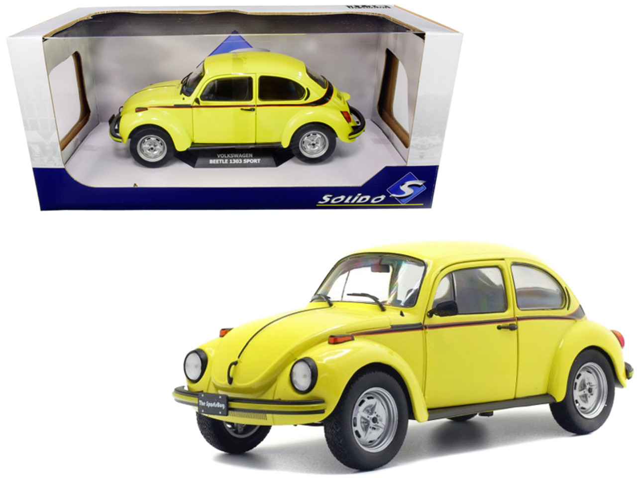 1/18 Solido Volkswagen Beetle 1303 Sport (Brilliant Gelb Yellow) Diecast Car Model