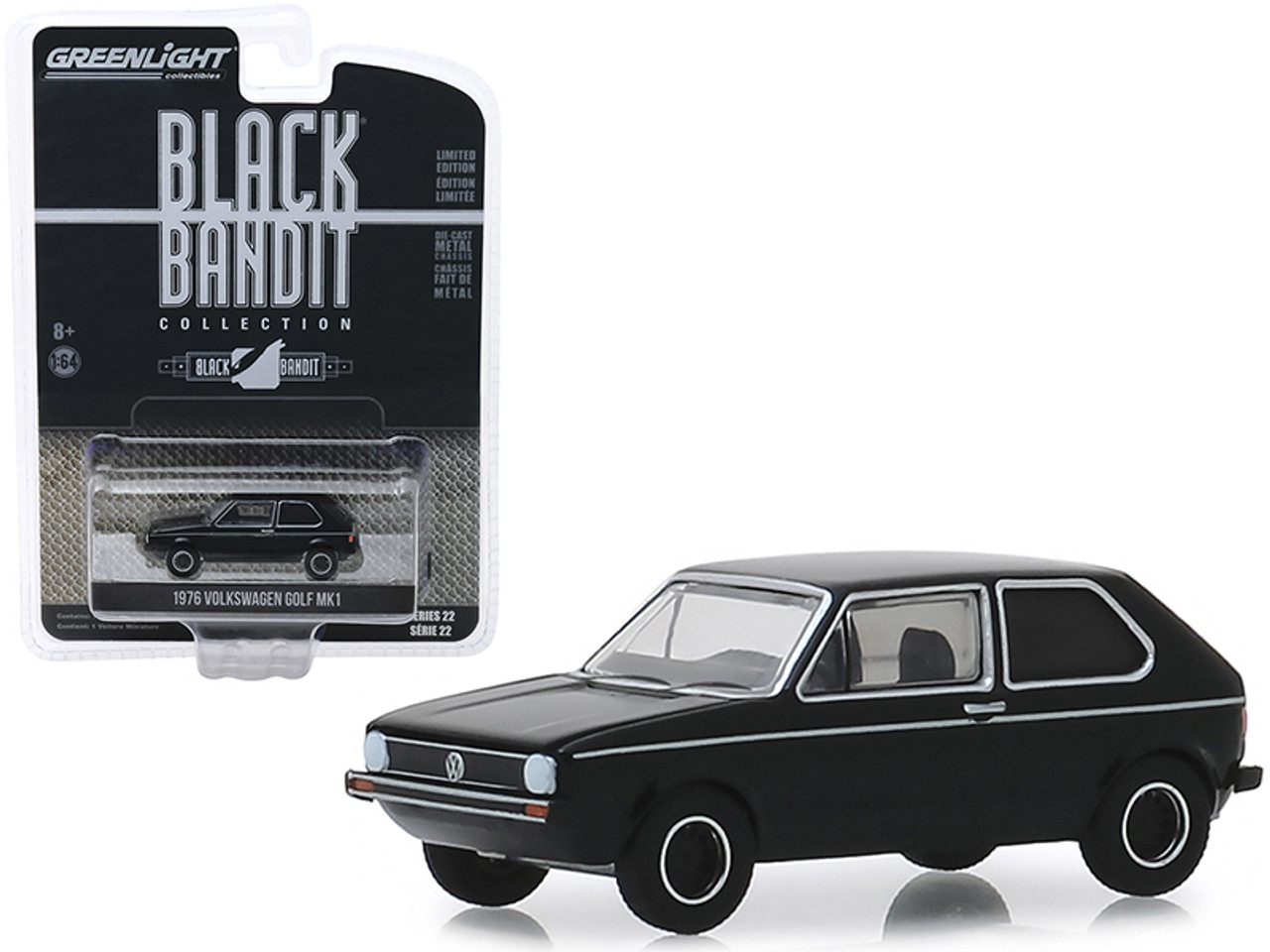 1976 Volkswagen Golf Mk1 "Black Bandit" Series 22 1/64 Diecast Model Car by Greenlight