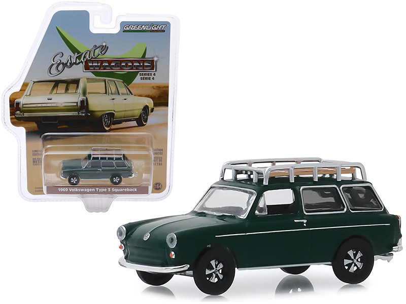 1969 Volkswagen Type 3 Squareback with Roof Rack Dark Green
