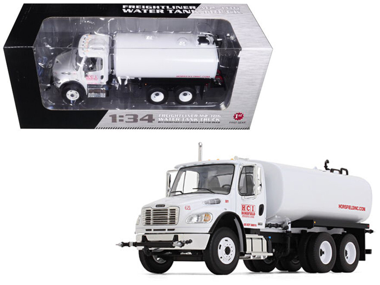 Freightliner M2-106 Water Tank Truck Horsfield Construction (HCI) 1/34 Diecast Model by First Gear