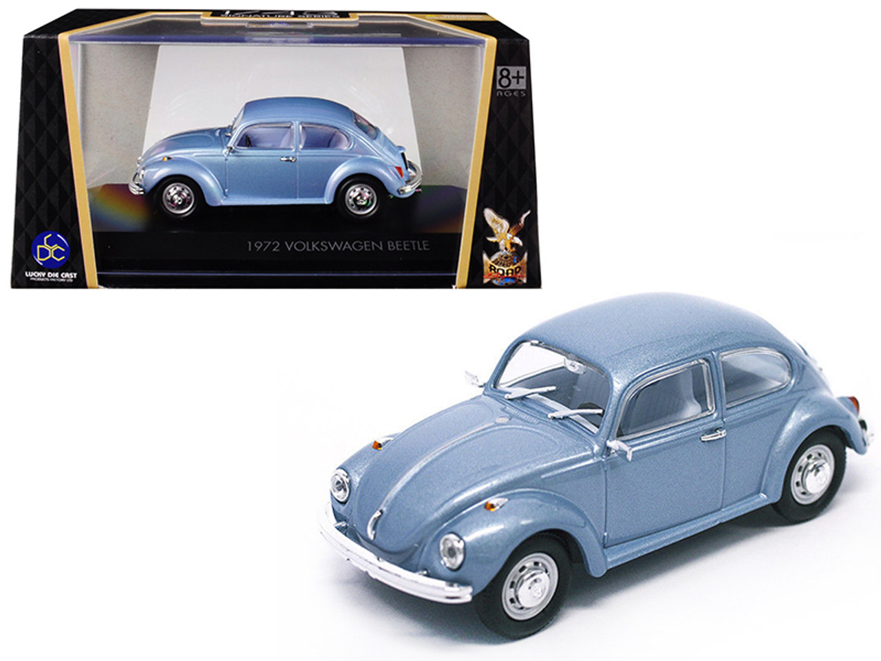 1972 Volkswagen Beetle Metallic Blue 1/43 Diecast Model Car by Road Signature