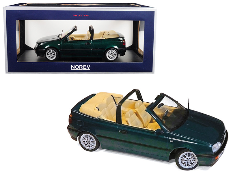 1995 Volkswagen Golf Cabriolet Green Metallic 1/18 Diecast Model