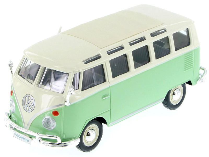 Volkswagen Van Samba Bus Green 1/25 Diecast Model Car by Maisto