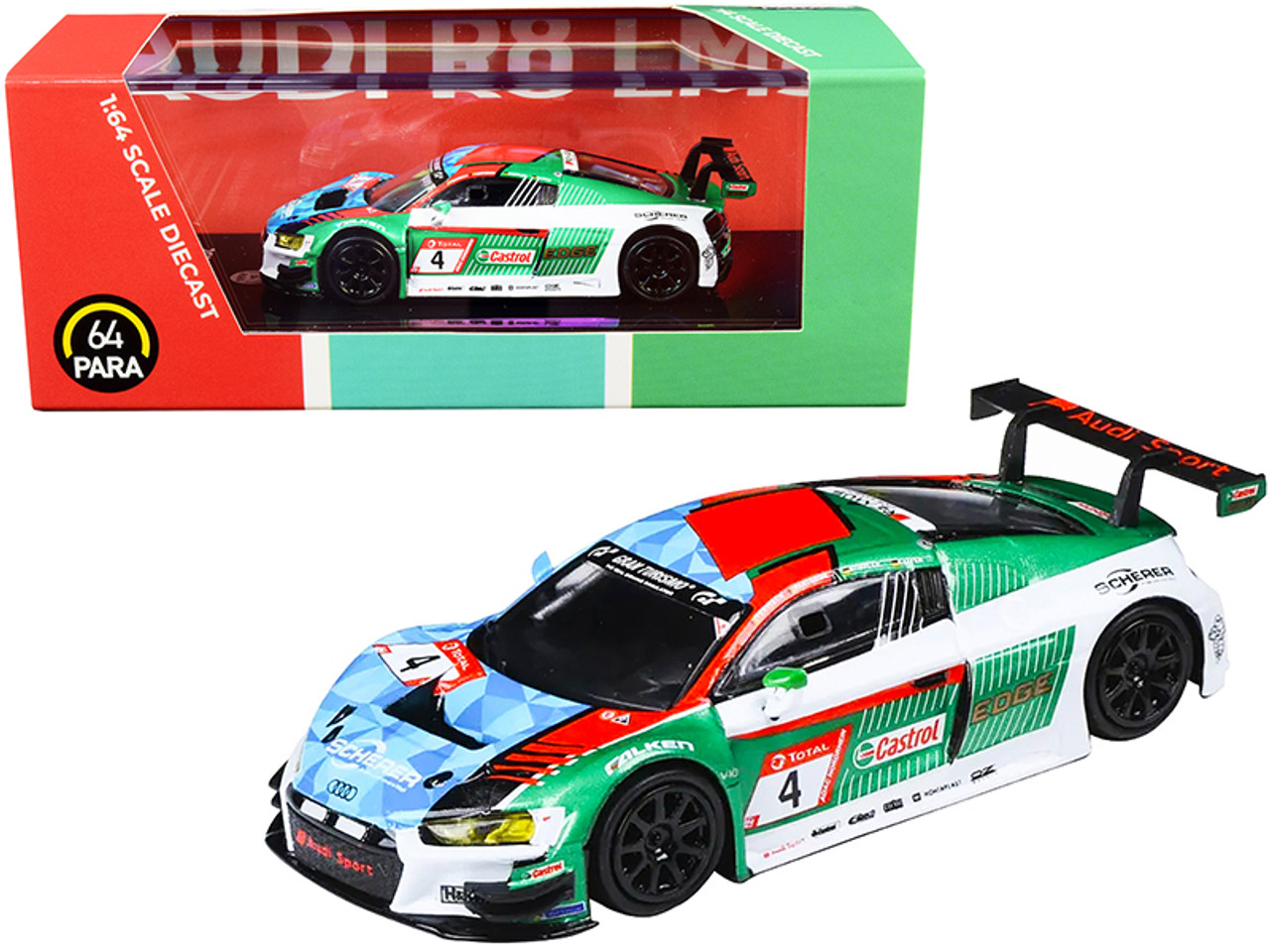 Audi R8 LMS #4 Audi Sport Team Phoenix Nurburgring P1 24 Hours (2019) 1/64 Diecast Model Car by Paragon