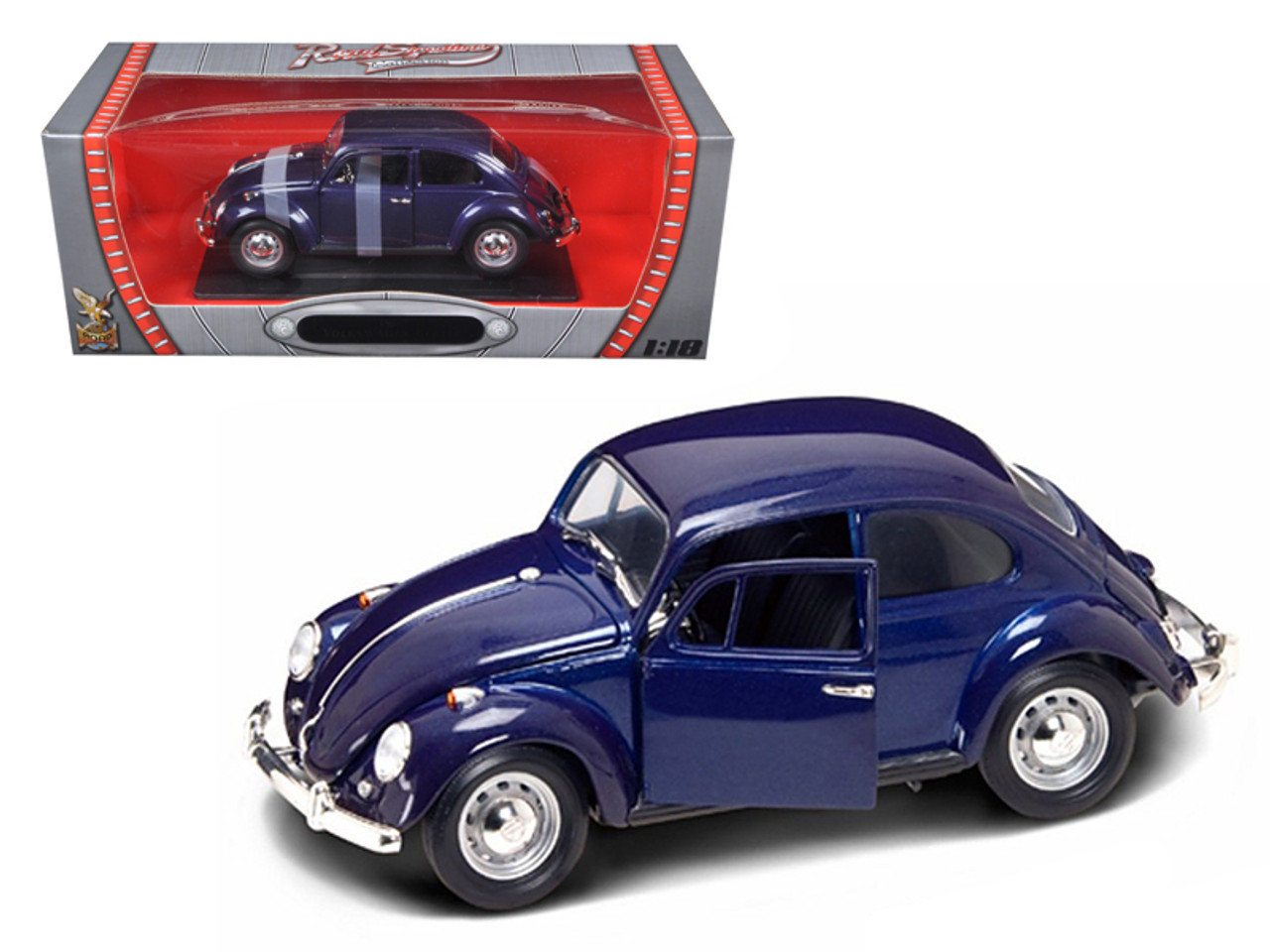 1967 Volkswagen Beetle Dark Blue 1/18 Diecast Car by Road Signature