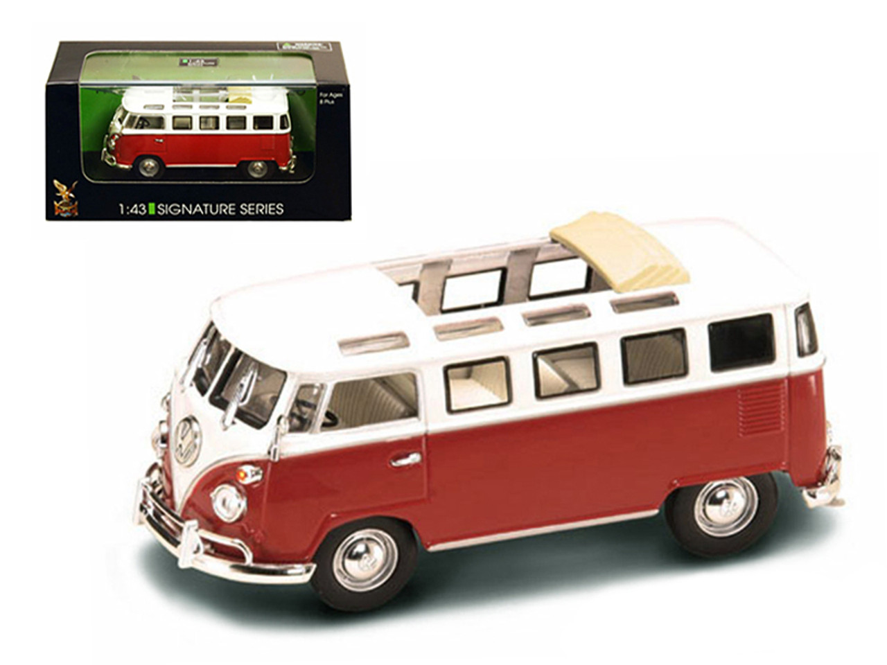 1962 Volkswagen Microbus Van Bus Red With Open Roof 1/43 Diecast