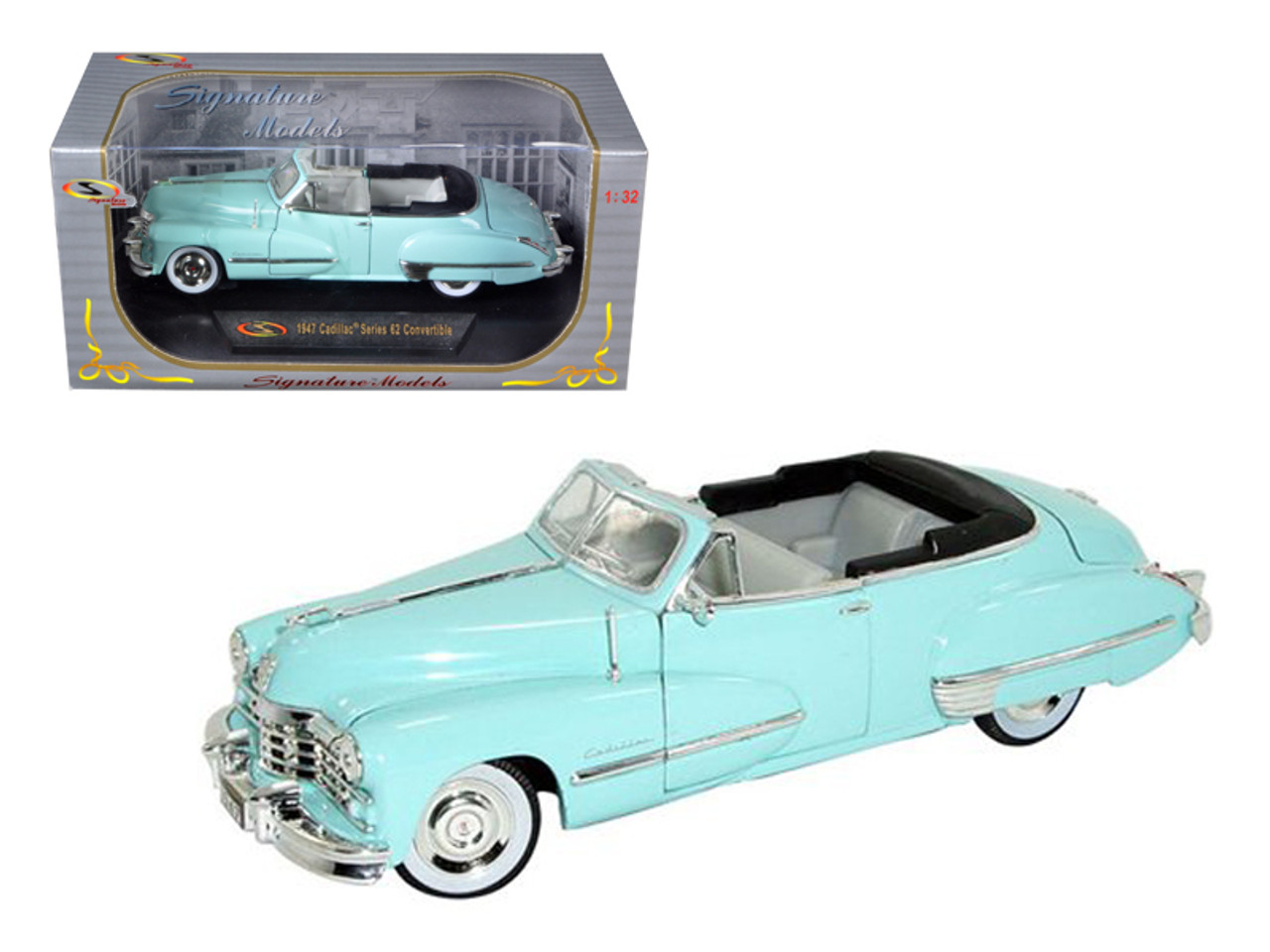 1947 Cadillac Series 62 Light Blue Convertible 1/32 Diecast Car Model by  Signature Models