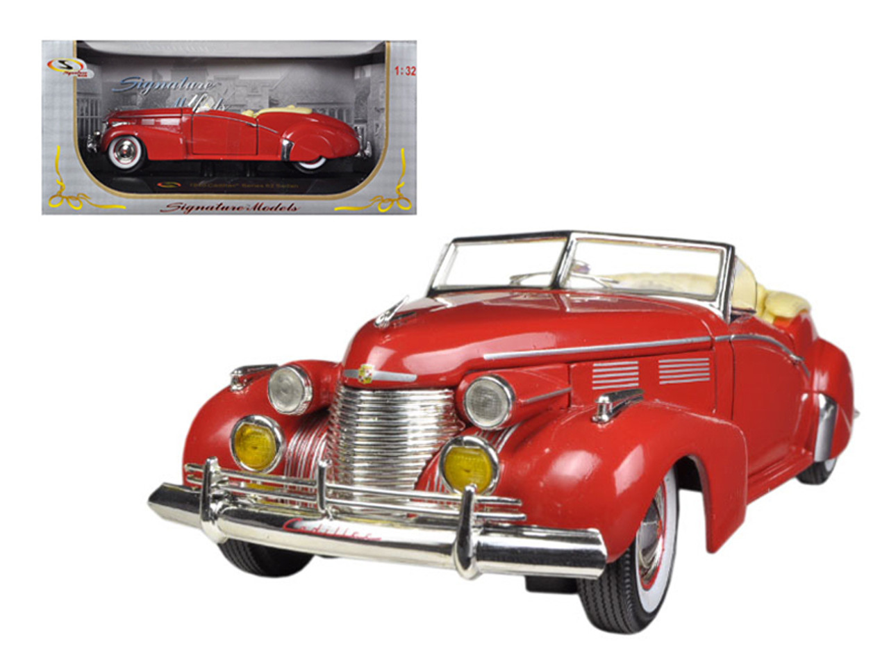 1940 Cadillac Sedan Series 62 Red 1/32 Diecast Car Model by Signature Models