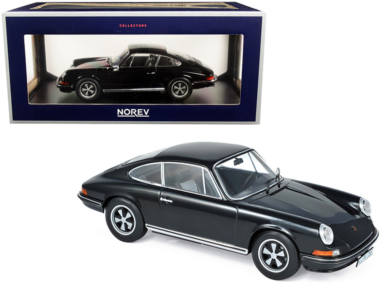 1/18 Norev 1973 Porsche 911 S (Black) Diecast Car Model